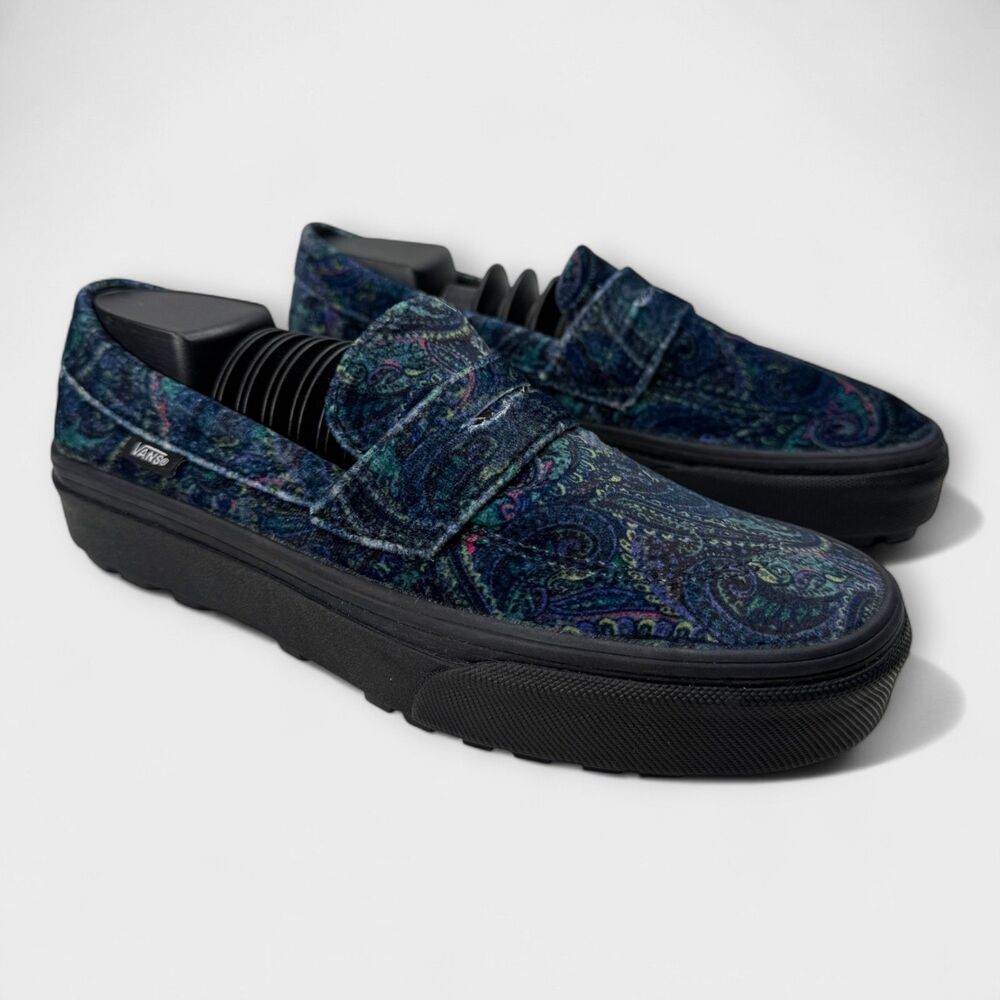 Vans Style 53 Velvet Paisley Blue Slip On Creeper Womens 8 Mens 6.5 NWOB - Picture 3 of 12